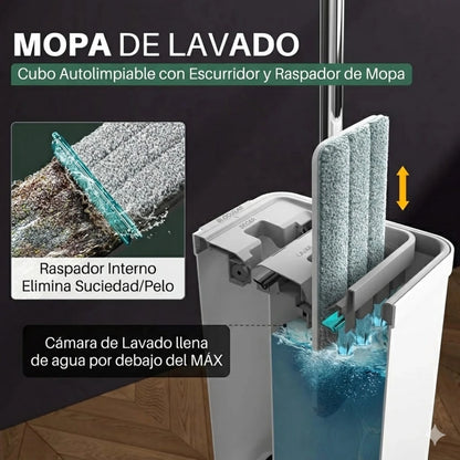 CleanWASH® Trapeador inteligente Elimina el mugre de una sola pasada