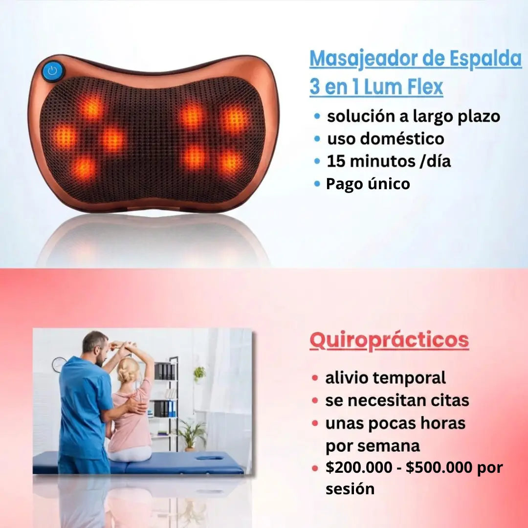 Masajeador de espalda LumFlex™ 3 en 1
