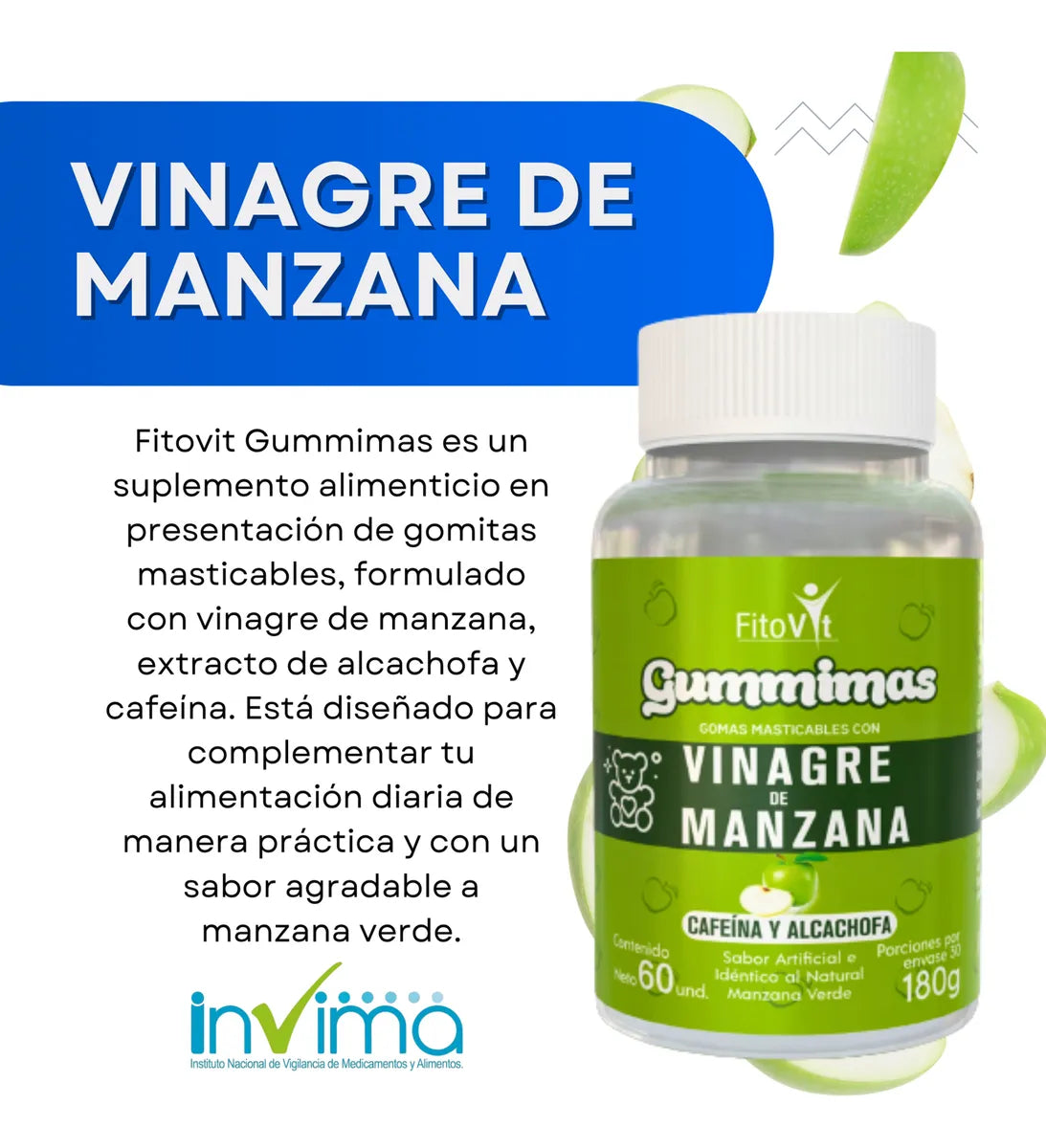 Gummimas: Gomitas Vinagre Manzana Verde